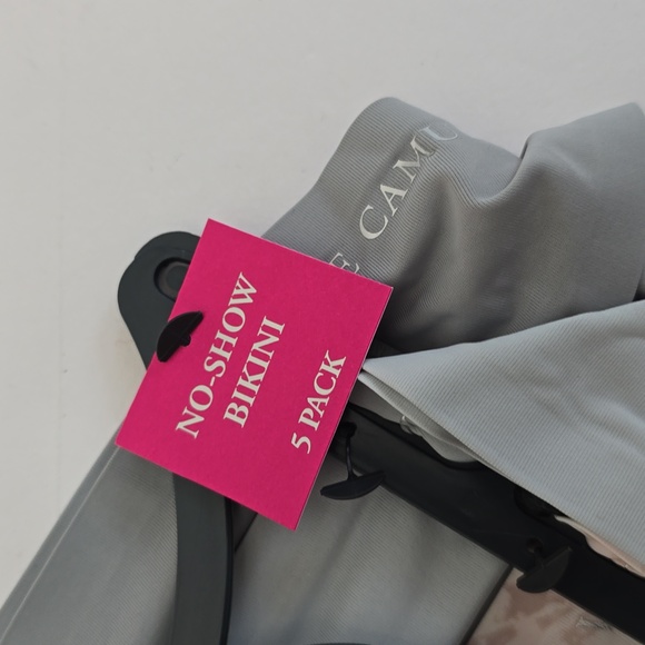 NWT Vince Camuto 5 Pack No Show Bikini Panties Floral Solid Gray Mauve Size XL - Picture 8 of 12